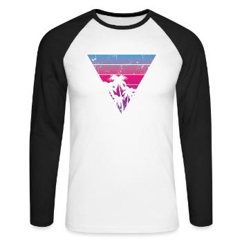 Palm Coconut Holidays Beach - Unisex Long Sleeve Baseball T-Shirt - white/black - Front - Nik (191cm)