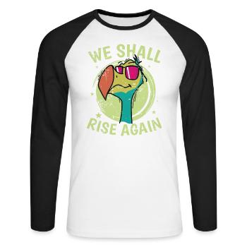 We Shall Rise Again Vogel aus Mauritius - Unisex Baseballshirt langarm - Weiß/Schwarz - Vorne - Nik (191cm)