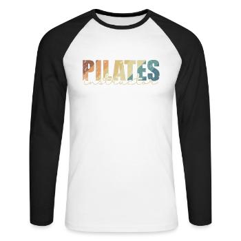 Pilates Instructor Fitness Powerhouse - Unisex Baseballshirt langarm - Weiß/Schwarz - Vorne - Nik (191cm)