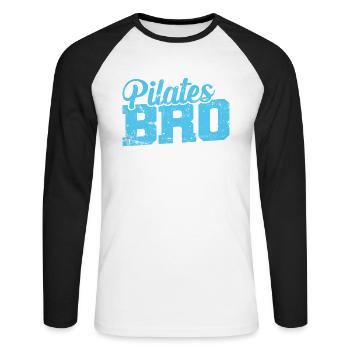 Pilates Bro Fitness Powerhouse Training - Unisex Long Sleeve Baseball T-Shirt - white/black - Front - Nik (191cm)