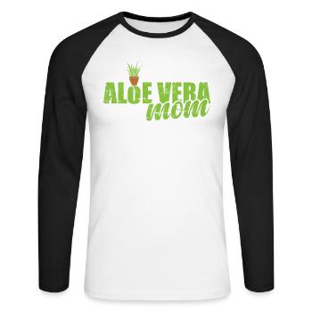 Aloe Vera Mom Medicinal Plant Medicine Cosmetics - Unisex Long Sleeve Baseball T-Shirt - white/black - Front - Nik (191cm)