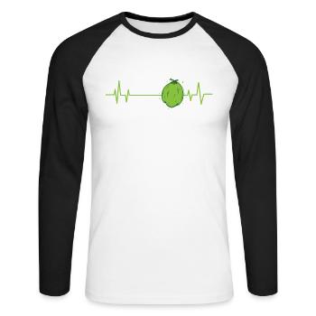 Heartbeat pour la ligne heartbeat noix de - T-shirt baseball manches longues Homme - blanc/noir - Devant - Nik (191cm)