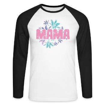 Merci maman maman fête des mères - T-shirt baseball manches longues Homme - blanc/noir - Devant - Nik (191cm)