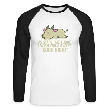as Stars take Flight, good Night Pyjama - Unisex Baseballshirt langarm - Weiß/Schwarz - Vorne - Nik (191cm)