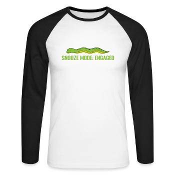 Mode répétition: pyjama fiancé - T-shirt baseball manches longues Homme - blanc/noir - Devant - Nik (191cm)