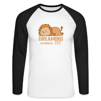 Dreaming in Progress... Zzz pajamas pajamas - Unisex Long Sleeve Baseball T-Shirt - white/black - Front - Nik (191cm)