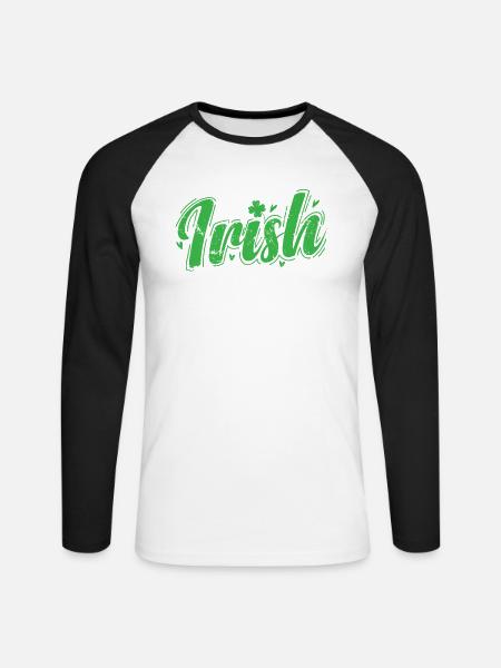 Irish St. Patricks Day Beer - Unisex Baseballshirt langarm - Weiß/Schwarz