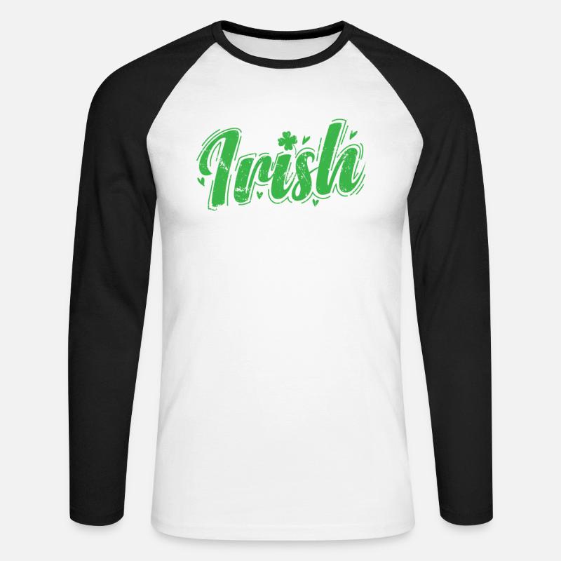 Irish St. Patricks Day Beer - Unisex Baseballshirt langarm - Weiß/Schwarz