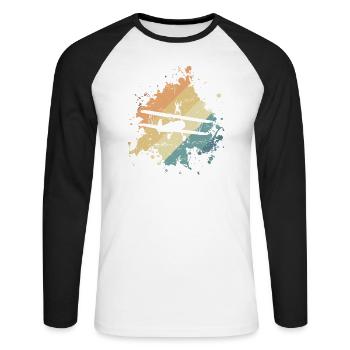 Wing Walker passe-temps casse-cou - T-shirt baseball manches longues Homme - blanc/noir - Devant - Nik (191cm)
