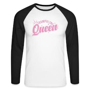 Trampolines Queen Jumping Sports Leisure - Unisex Long Sleeve Baseball T-Shirt - white/black - Front - Nik (191cm)