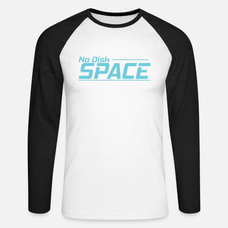 No Disk Space Retrospeichermodul - Unisex Baseballshirt langarm - Weiß/Schwarz