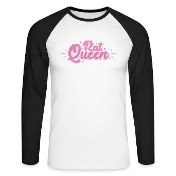 Rat Queen Rodent Nature Pet - Unisex Long Sleeve Baseball T-Shirt - white/black - Front - Nik (191cm)