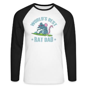 World's best Rat Dad Rodent - Unisex Long Sleeve Baseball T-Shirt - white/black - Front - Nik (191cm)