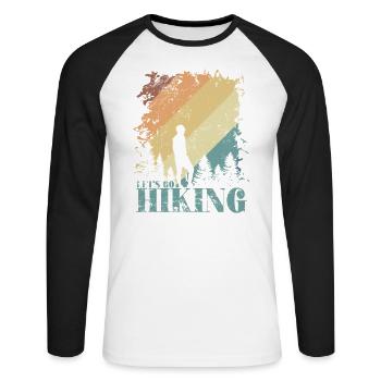 Let’s go Randonnée Passe-temps de plein air - T-shirt baseball manches longues Homme - blanc/noir - Devant - Nik (191cm)