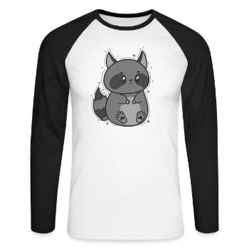mignon omnivore lavable - T-shirt baseball manches longues Homme - blanc/noir - Devant - Nik (191cm)
