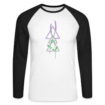 Lavendel Garten Pflanze Duft - Unisex Baseballshirt langarm - Weiß/Schwarz - Vorne - Nik (191cm)