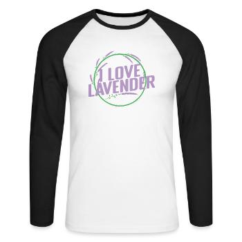 I Love Lavender Plant Garden Fragrance - Unisex Long Sleeve Baseball T-Shirt - white/black - Front - Nik (191cm)