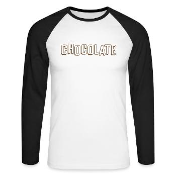 Chocolate Candy Cocoa - Unisex Long Sleeve Baseball T-Shirt - white/black - Front - Nik (191cm)