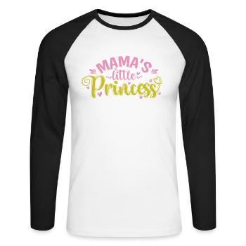 La petite princesse de maman - T-shirt baseball manches longues Homme - blanc/noir - Devant - Nik (191cm)