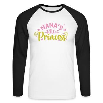 La petite princesse de Nana - T-shirt baseball manches longues Homme - blanc/noir - Devant - Nik (191cm)
