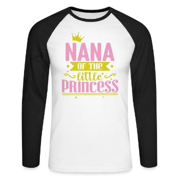 Nana de la petite Princesse - T-shirt baseball manches longues Homme - blanc/noir - Devant - Nik (191cm)