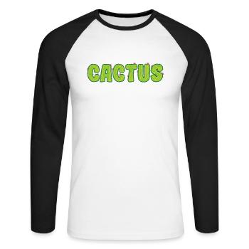 Cactus Plant Flower - Unisex Long Sleeve Baseball T-Shirt - white/black - Front - Nik (191cm)