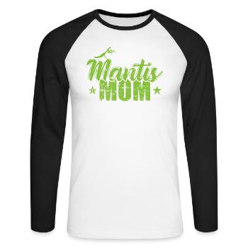 Mantis Mom - Unisex Baseballshirt langarm - Weiß/Schwarz - Vorne - Nik (191cm)