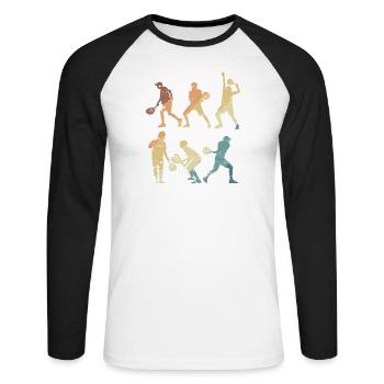 Divers joueurs de padel - T-shirt baseball manches longues Homme - blanc/noir - Devant - Nik (191cm)
