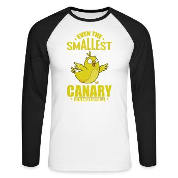 même le plus petit canari est un chef-d’œuvre - T-shirt baseball manches longues Homme - blanc/noir - Devant - Nik (191cm)