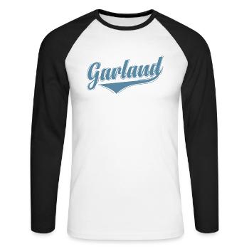Garland, une ville du Texas, aux États-Unis ; - T-shirt baseball manches longues Homme - blanc/noir - Devant - Nik (191cm)
