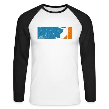 Breakdance Hip-Hop Dance - Unisex Long Sleeve Baseball T-Shirt - white/black - Front - Nik (191cm)