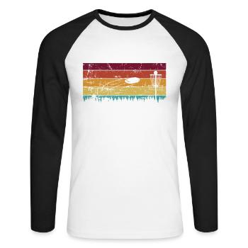 Disc Golf Hobby Sports - T-shirt baseball manches longues Homme - blanc/noir - Devant - Nik (191cm)