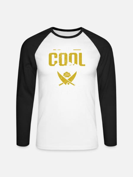 The Cool Captain of Recipes - Unisex Long Sleeve Baseball T-Shirt - white/black