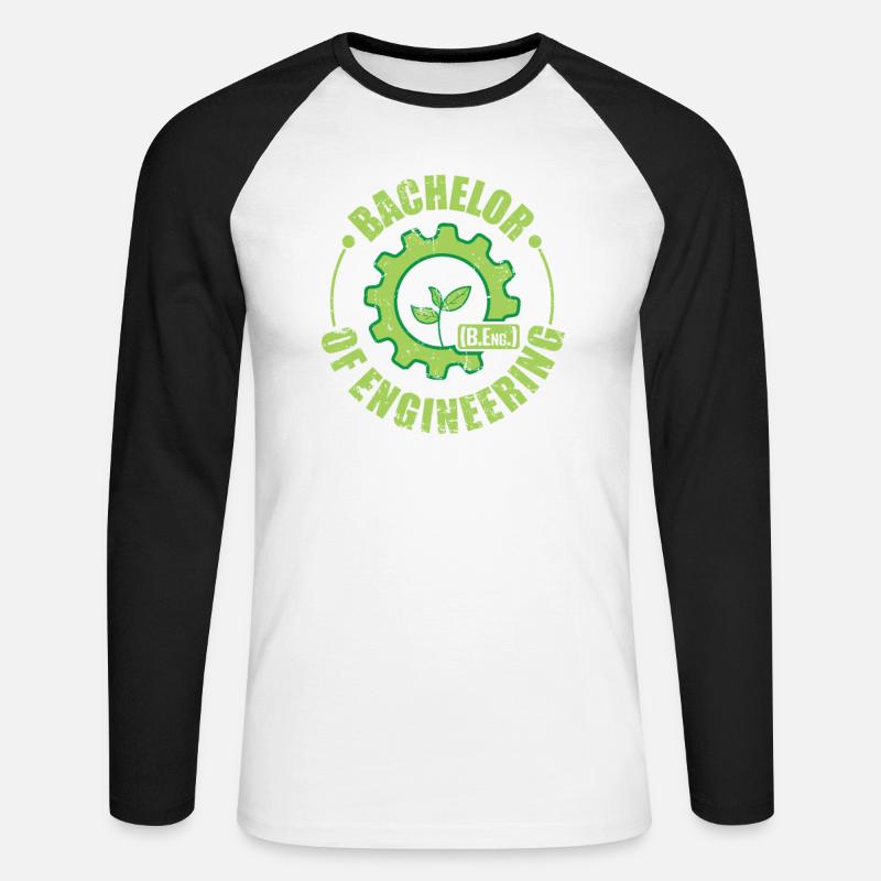 Bachelor of Engineering Ingenieurtechnik - Unisex Baseballshirt langarm - Weiß/Schwarz