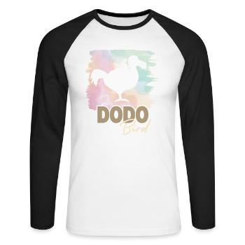 Dodo Bird - Unisex Long Sleeve Baseball T-Shirt - white/black - Front - Nik (191cm)