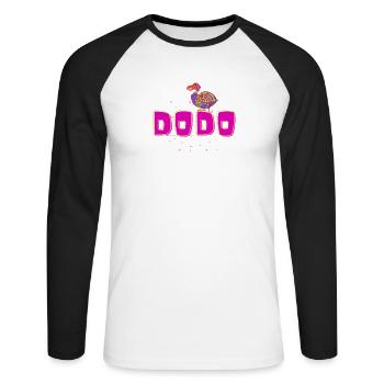 Pink Dodo - Unisex Long Sleeve Baseball T-Shirt - white/black - Front - Nik (191cm)