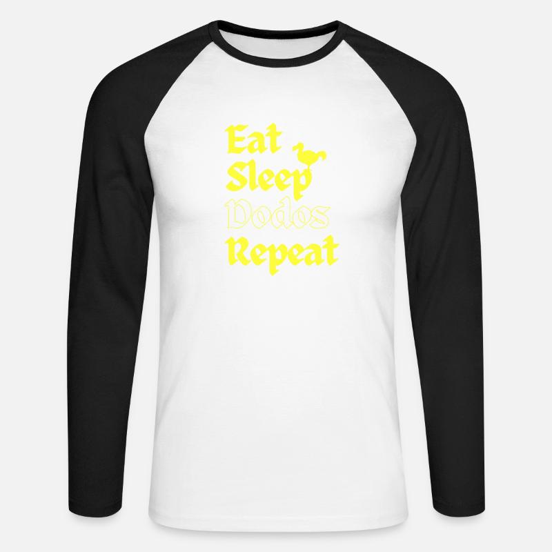 Eat Sleep Dodos Repeat - Unisex Baseballshirt langarm - Weiß/Schwarz