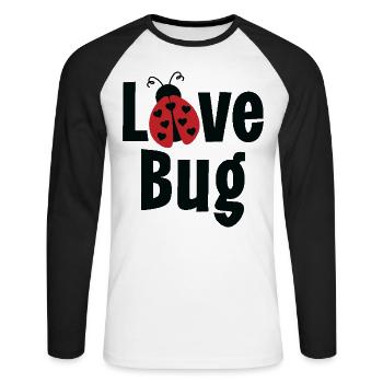 Love Bug - Unisex Long Sleeve Baseball T-Shirt - white/black - Front - Nik (191cm)