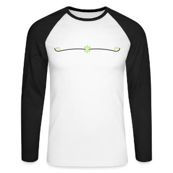 Vigne fleurie - T-shirt baseball manches longues Homme - blanc/noir - Devant - Nik (191cm)