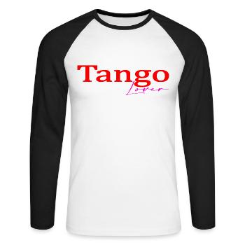 Tango - Unisex Long Sleeve Baseball T-Shirt - white/black - Front - Nik (191cm)
