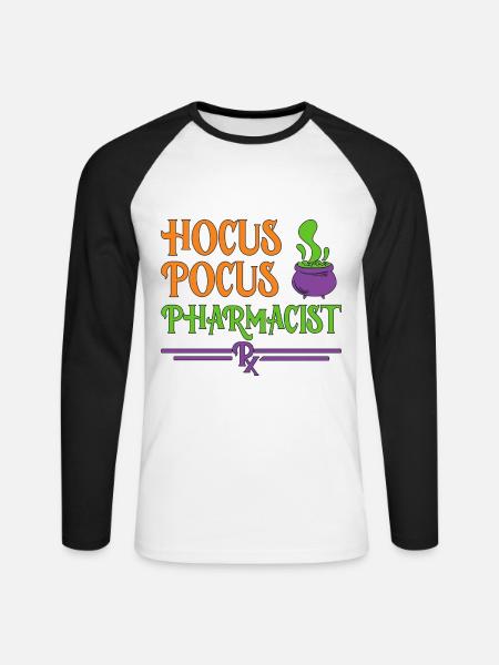 Pharmacist Halloween - Unisex Long Sleeve Baseball T-Shirt - white/black