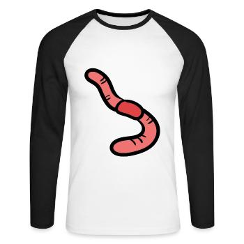 Earthworm - Unisex Long Sleeve Baseball T-Shirt - white/black - Front - Nik (191cm)
