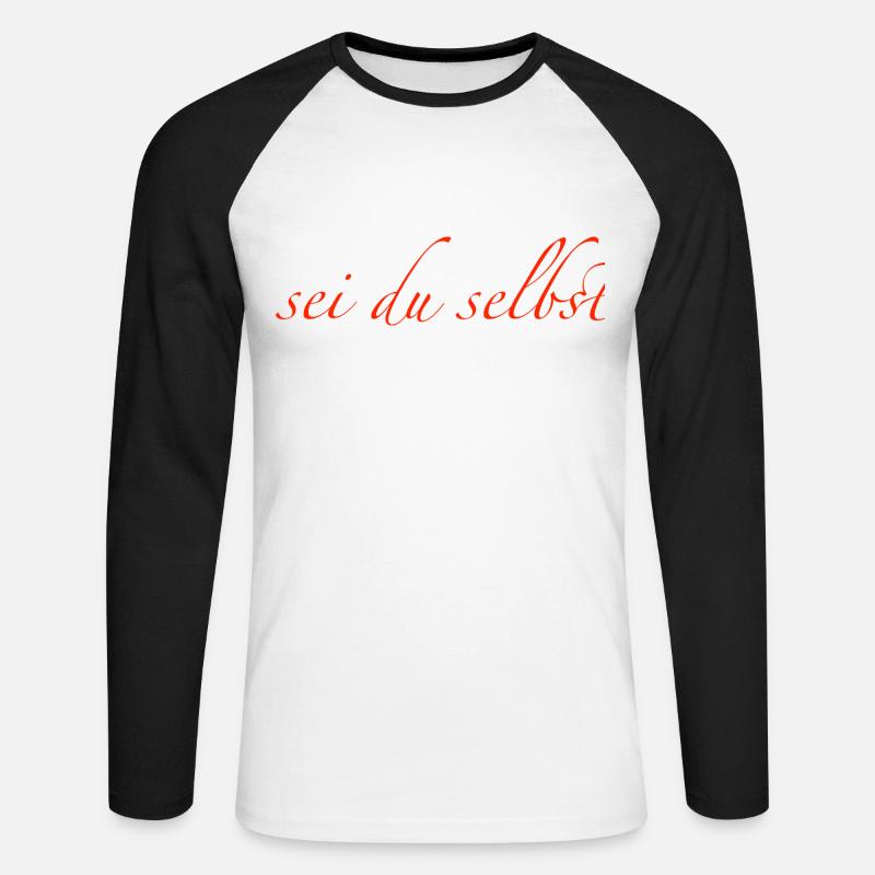 sei du selbst - Unisex Baseballshirt langarm - Weiß/Schwarz