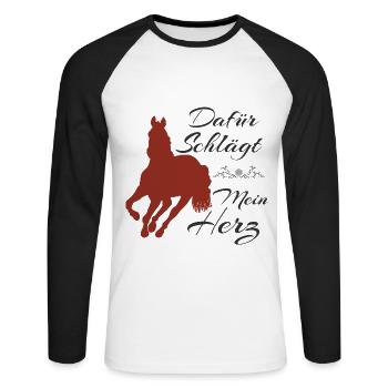 Riding Shirt - Horse Love - Pony Gift - Unisex Long Sleeve Baseball T-Shirt - white/black - Front - Nik (191cm)