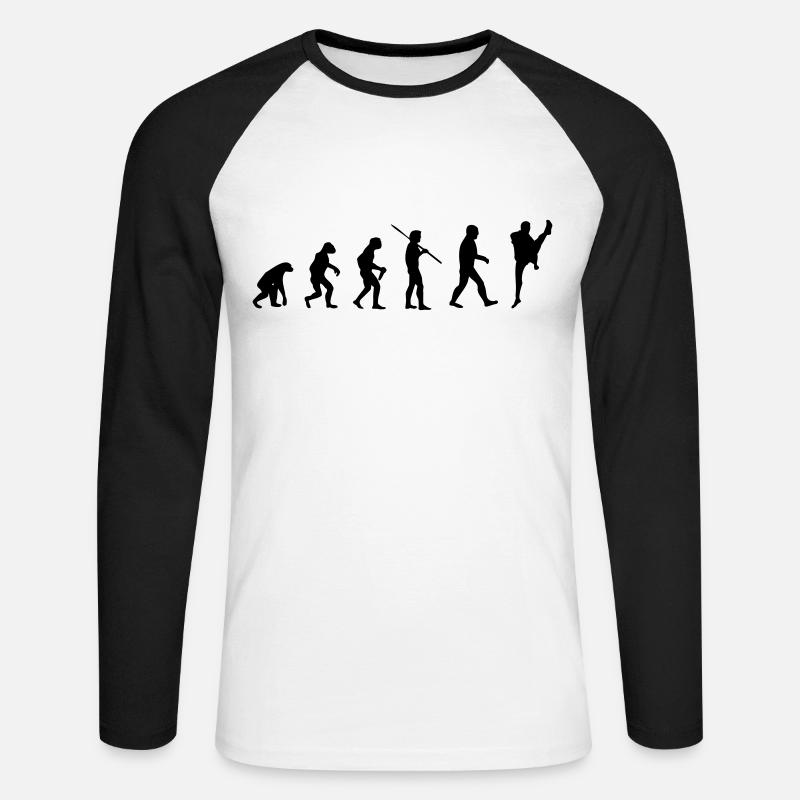 Martial Arts Evolution - Unisex Long Sleeve Baseball T-Shirt - white/black