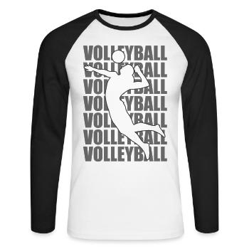 Volleyball - Volleyball player - Unisex Long Sleeve Baseball T-Shirt - white/black - Front - Nik (191cm)