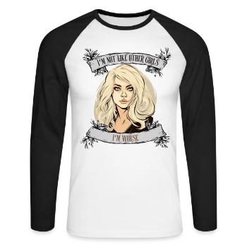 I'm not like other women, I'm worse - Unisex Long Sleeve Baseball T-Shirt - white/black - Front - Nik (191cm)