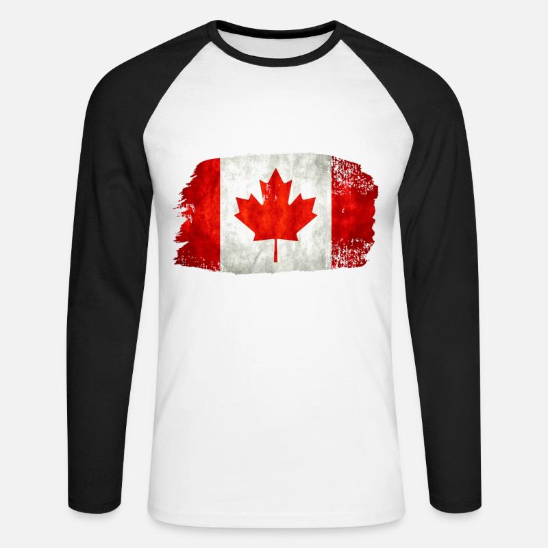Kanada - Unisex Baseballshirt langarm - Weiß/Schwarz