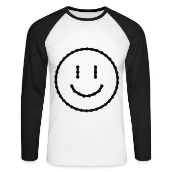 Would have had bicycle chain 17 - Unisex Long Sleeve Baseball T-Shirt - white/black - Front - Nik (191cm)