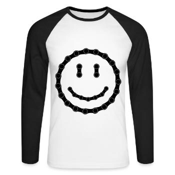 Would have had bicycle chain 14 - Unisex Long Sleeve Baseball T-Shirt - white/black - Front - Nik (191cm)